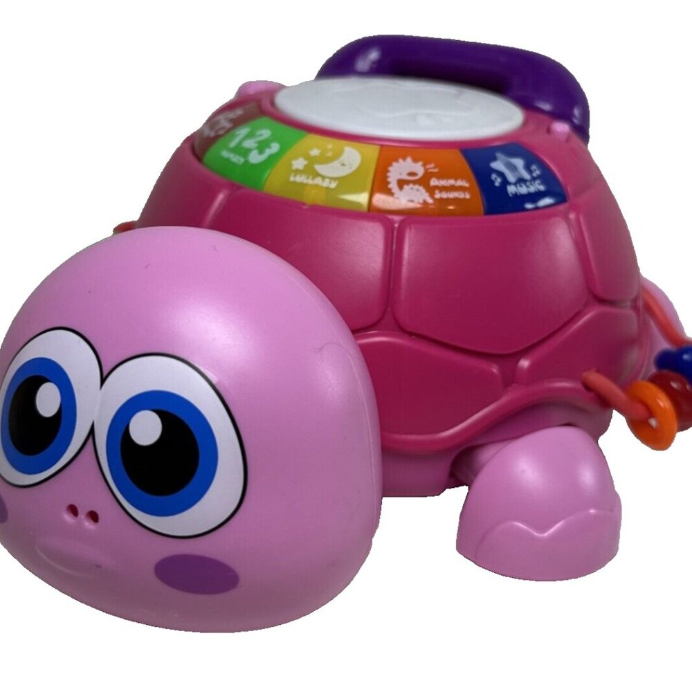 Musical Turtle Crawling Baby phone Tummy Time with Light & Sound Infant Pink Sea